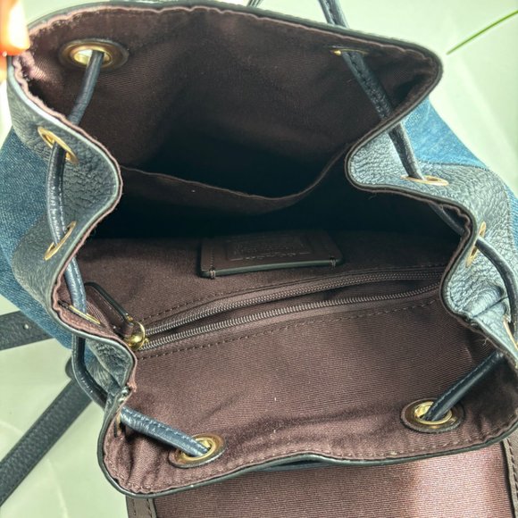 Coach Denim Pennie Backpack 22 - Picture 5 of 9